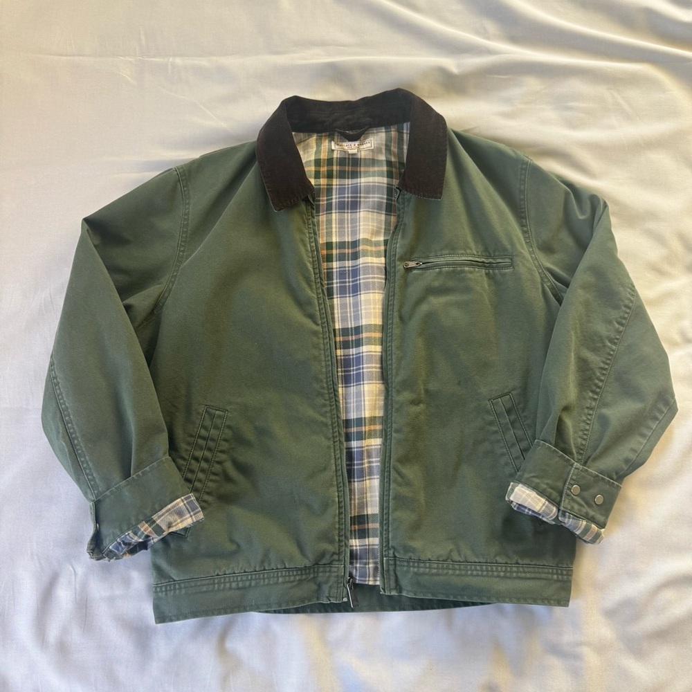 Wallace & Barnes Canvas work Jacket with Plaid Interior